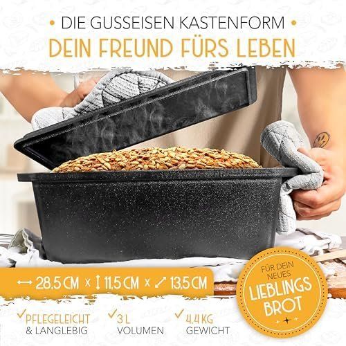 Backformen: Brotbackform Deckel Gärkorb 28cm Backform Gusseisen Brotform – Neu und originalverpackt aus Hundwil von pak_7zvn 5