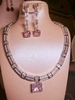 Superbe Parure de Bijoux Diamants Roses