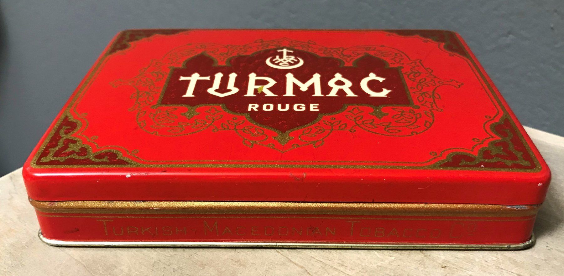 Alte, rare Blechdose TURMAC Rouge - 14 cm - 50 Cigaretten (Gebraucht ...