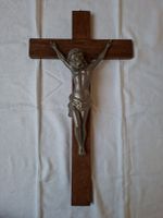 Kruzifix Kruzifixus Holz Metall antik gebraucht 