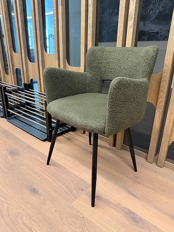 Stühle: 2 Stühle dunkelgrün Bouclé – Gebraucht aus Zug von rwey6300