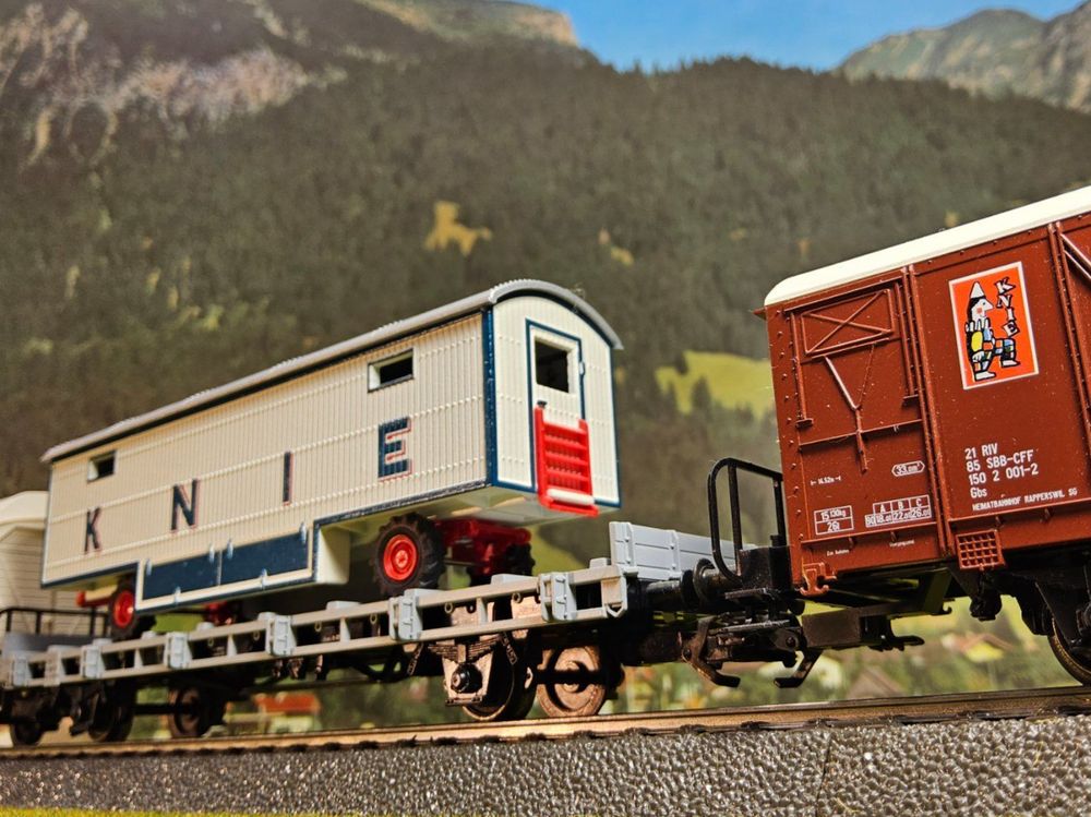 Märklin 4898 _ SBB Zirkus KNIE _ 3 tlg. Wagen Set _ Spur H0 (Gebraucht ...