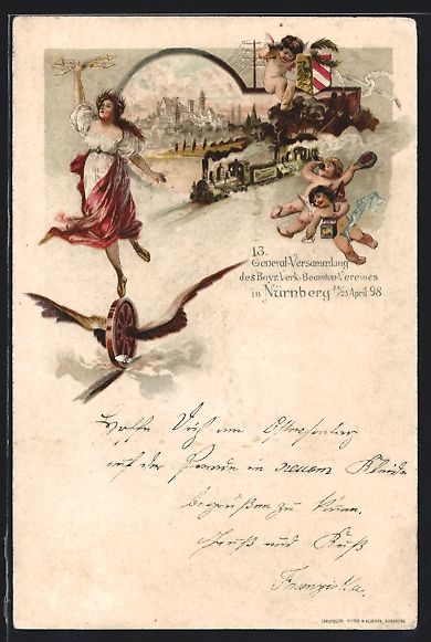 Cancelleria postale: Litho Nürnberg, 13. General-Versammlung – Usato da Berlin venduto da bartko-reher