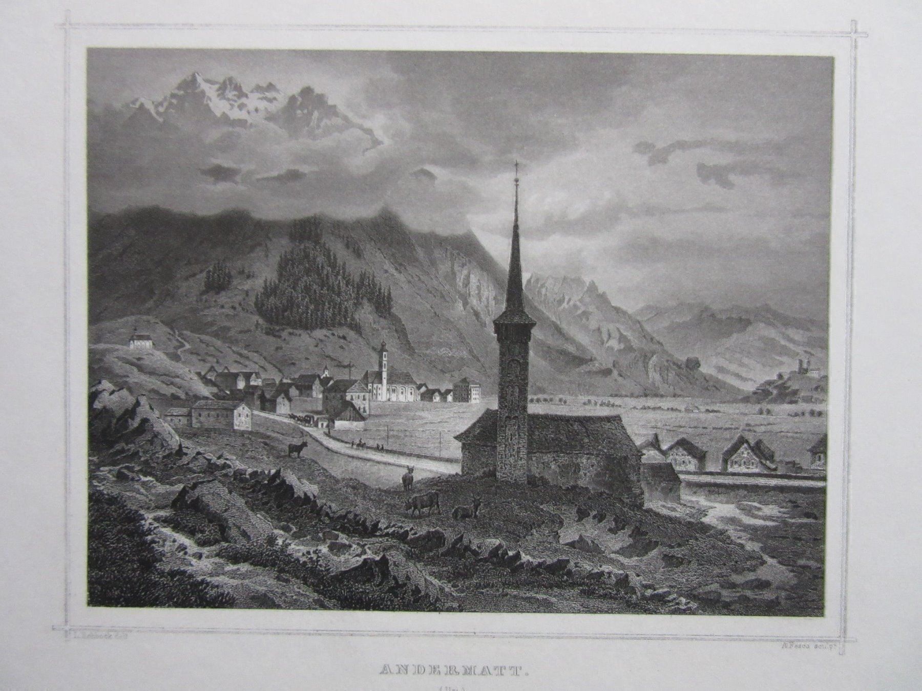 Incisioni: ANDERMATT  STAHLSTICH – Usato da Gersau venduto da grafik-kunst