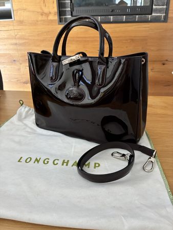 Sac à main vernis Longchamp Roseau 
