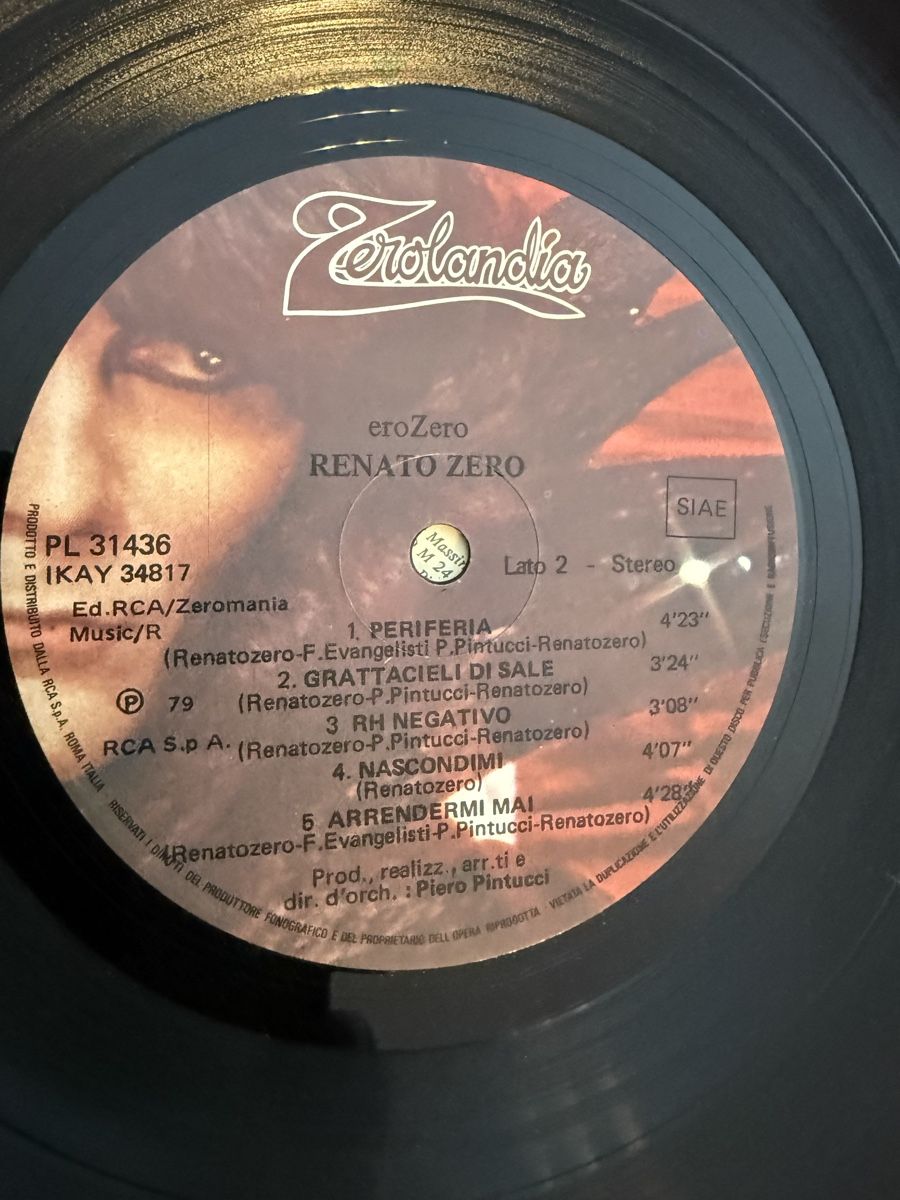Dischi in vinile: Renato Zero - EroZero - LP Vinyl - Schallplatte – Usato da Goldach venduto da Messerguru 7