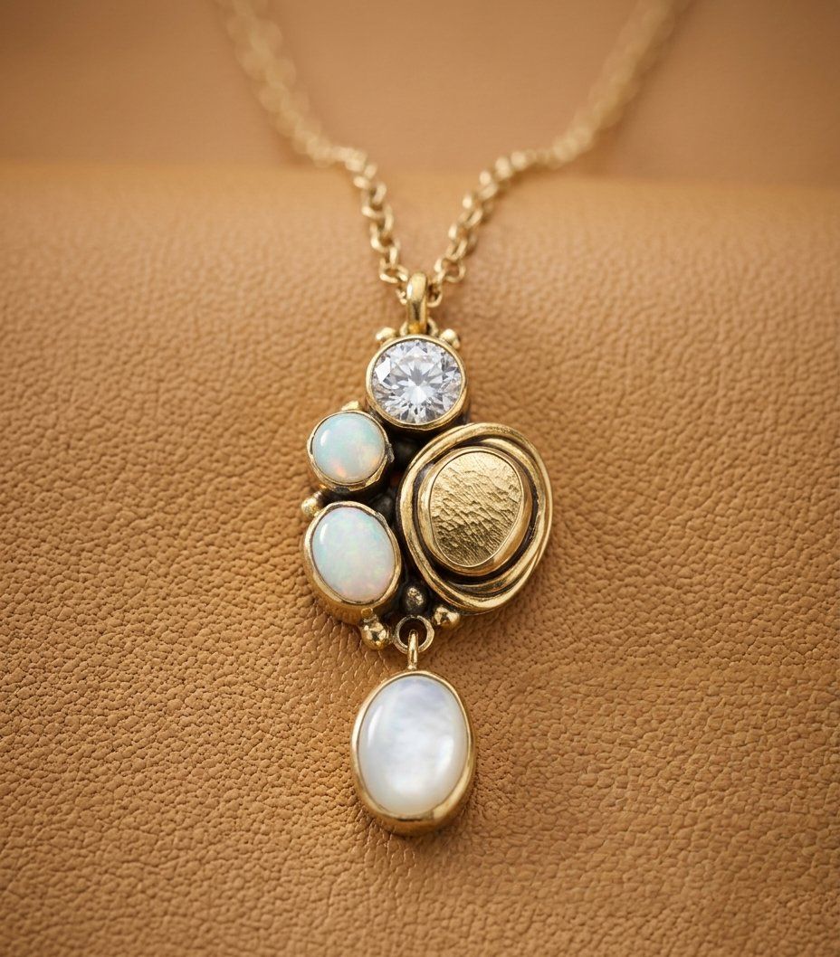 Catenine: Design Bronze Collier mit edlen Steinen - Neu – Nuovo e nell'imballaggio originale da Uetikon am See venduto da Springdream 2