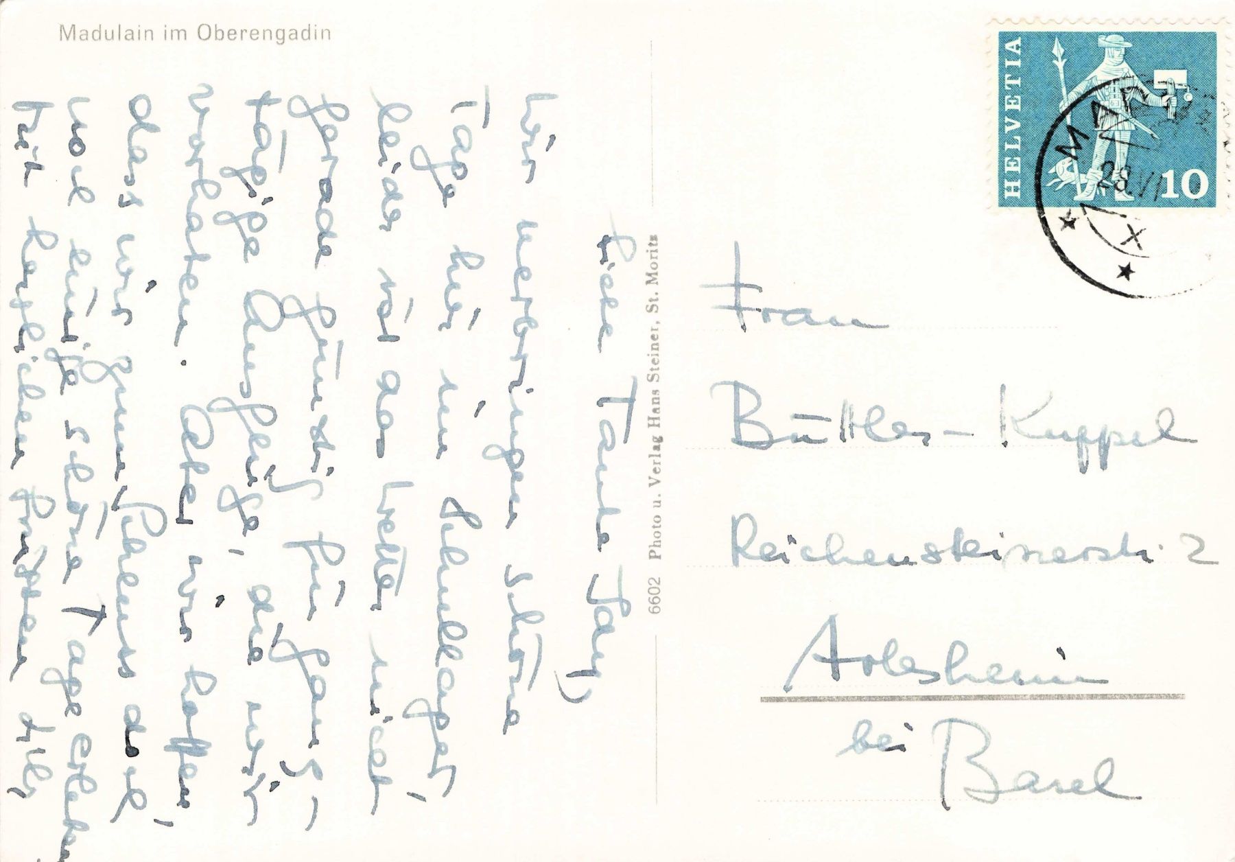 Cartoline postali: Madulain im Oberengadin G – Usato da Biasca venduto da Blenio71 1