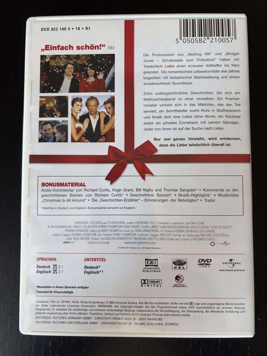 Tutti i DVDs:  Tatsächlich….Liebe DVD – Usato da Fisibach venduto da roma-am 1