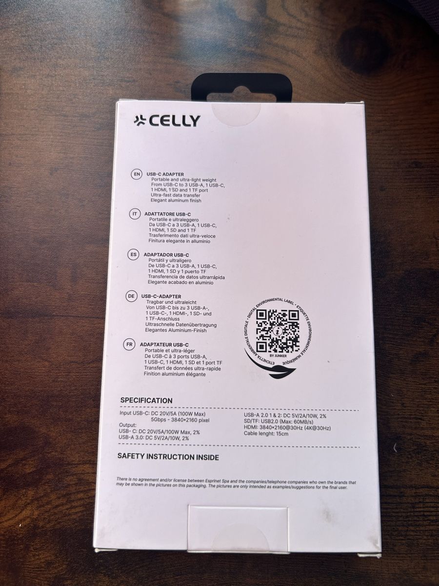 Hub & Switch: Celly HUB USB-C 7 Ports – Nuovo e nell'imballaggio originale da Boniswil venduto da sim_7zhp 1