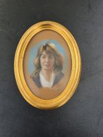 Pastellportrait Frau mit Rahmen H. Blumud 82