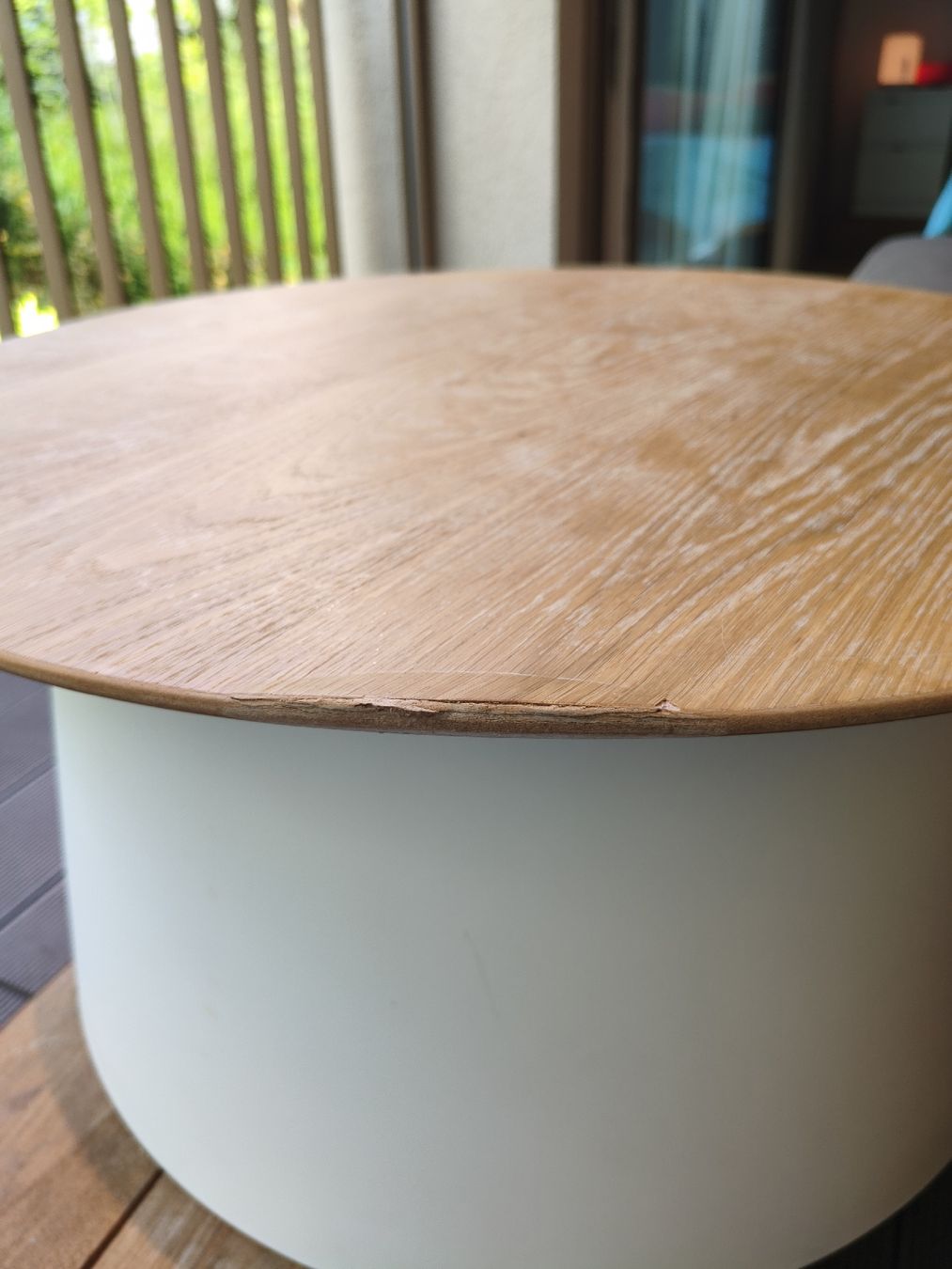 Tables: Round coffee table light wood base white used – D'occasion à Zürich par yul_7ccq 2