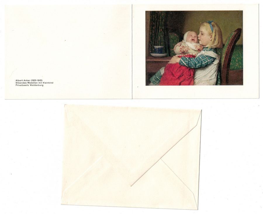 Cartoline postali: Kunst-AKs, 3 Doppelkärtchen Albert Anker mit Couverts – Usato da Frauenfeld venduto da POML 3