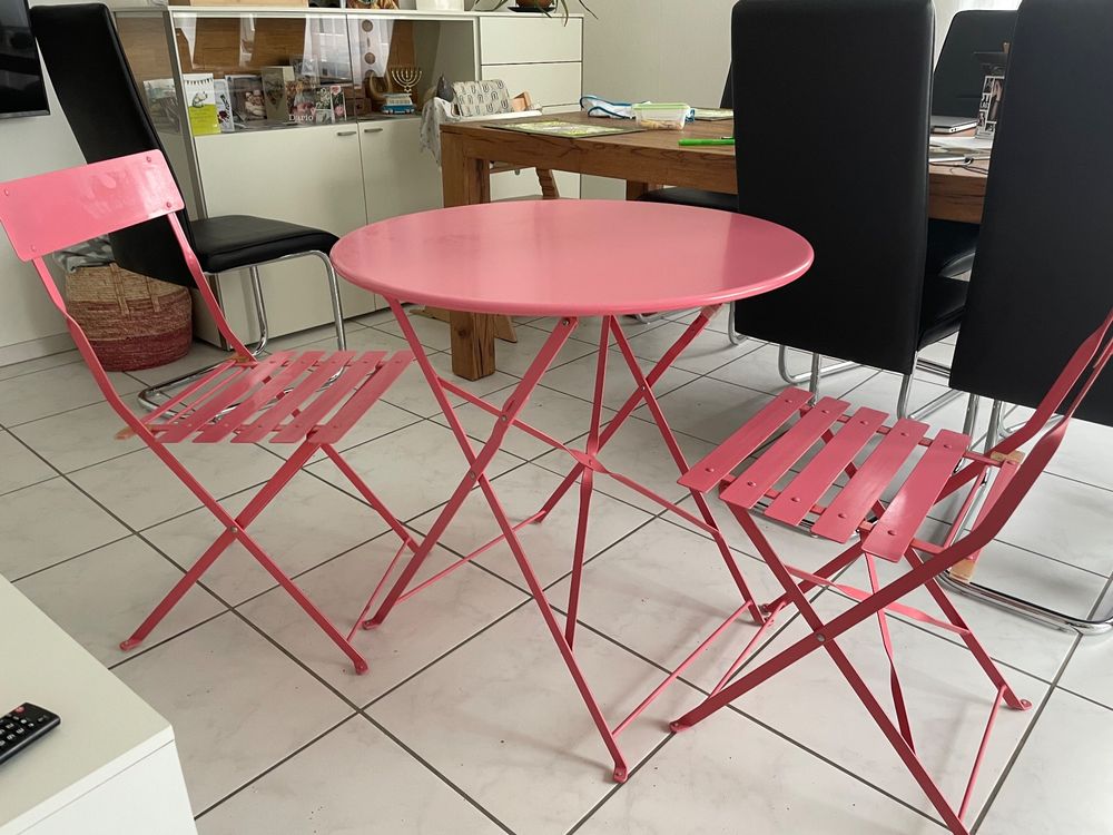 VOUNOT Bistroset 3-teilig, Klappbar Bistrotisch Mit 2 Stühle Cantone