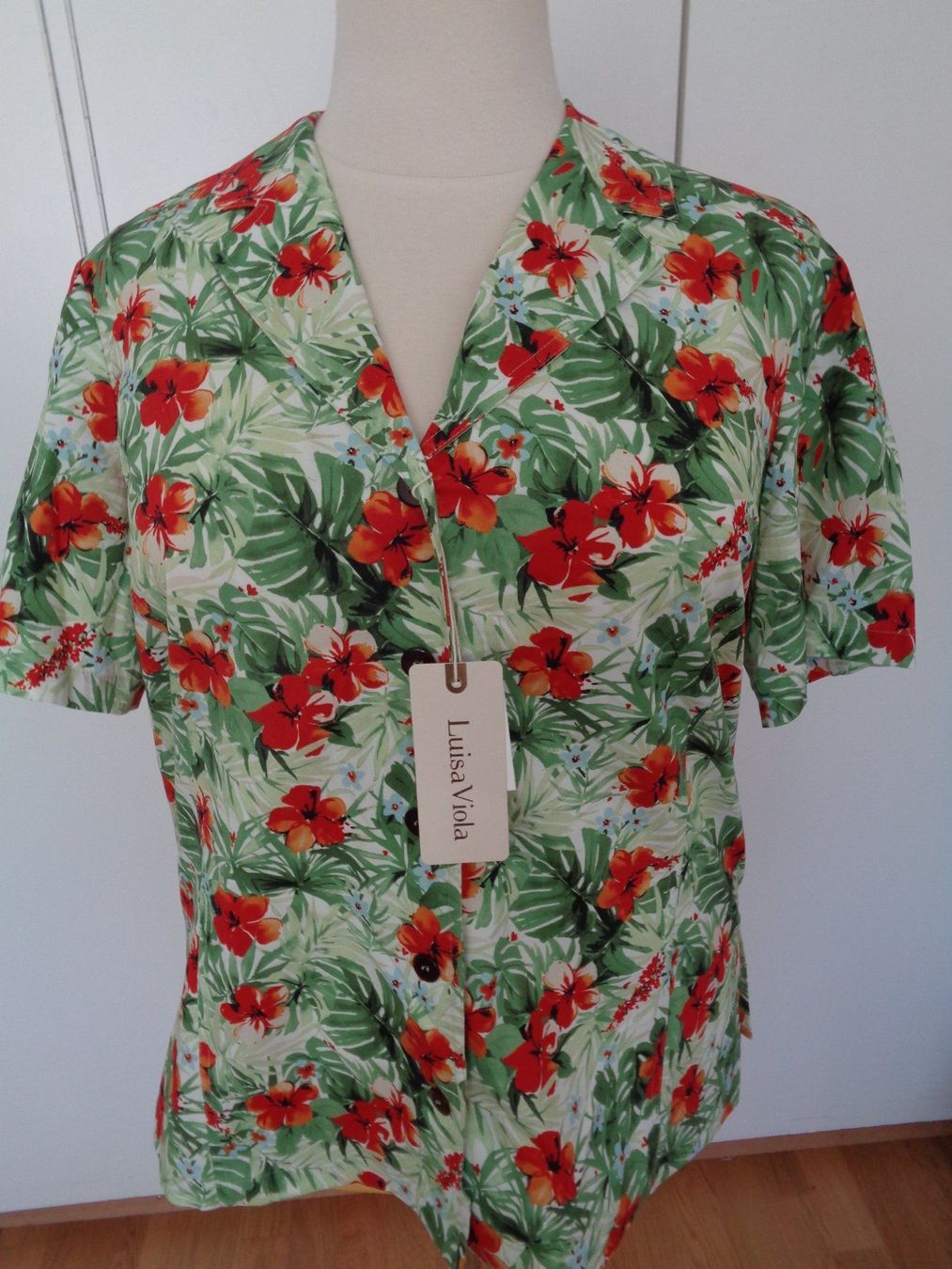 Jacken: Veste verte à fleurs coton T. 48 et 50 – Neu (gemäss Beschreibung) aus Marin-Epagnier von Madja