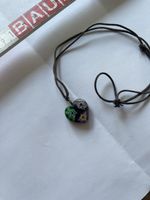 Collana con ciondolo a cuore in vetro stile Murano millefior