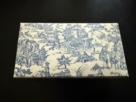 Dekorative Schachtel, blau-weisses Muster, Toile de Jouy