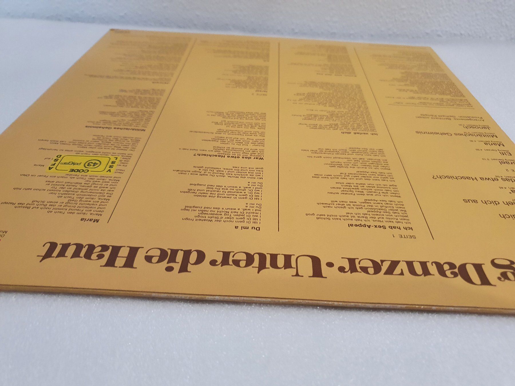 Dischi in vinile: Georg Danzer – Unter Die Haut – Usato da Uster venduto da Vinyl-Leidenschaft 3