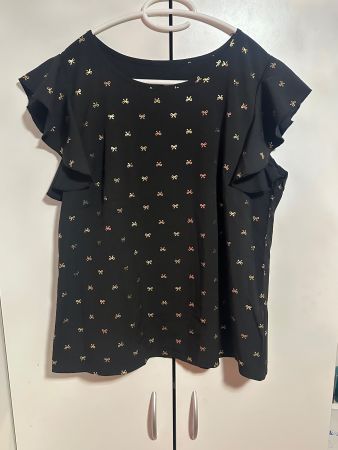 Damen Bluse Schwarz Schleifenmuster