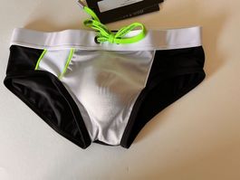 ES Collection, Badehose, Grösse S, Farbe Schwarz/Weiss/Grau