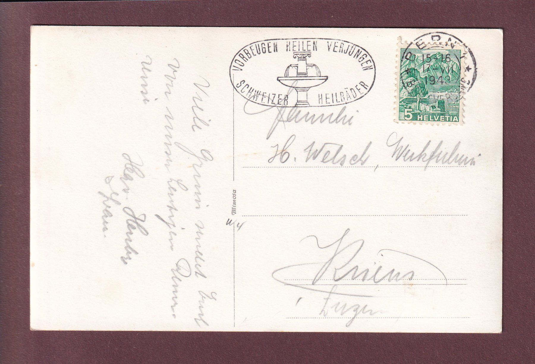 Ansichtskarten: BERN - Bärengraben - 1943 – Gebraucht aus Pully von nicecards 1