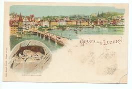 LITHO Gruss aus LUZERN Löwendenkmal