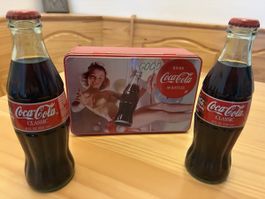 Coca-Cola 2 Flaschen & 1 Blechdose Konvolut Sammlerstück