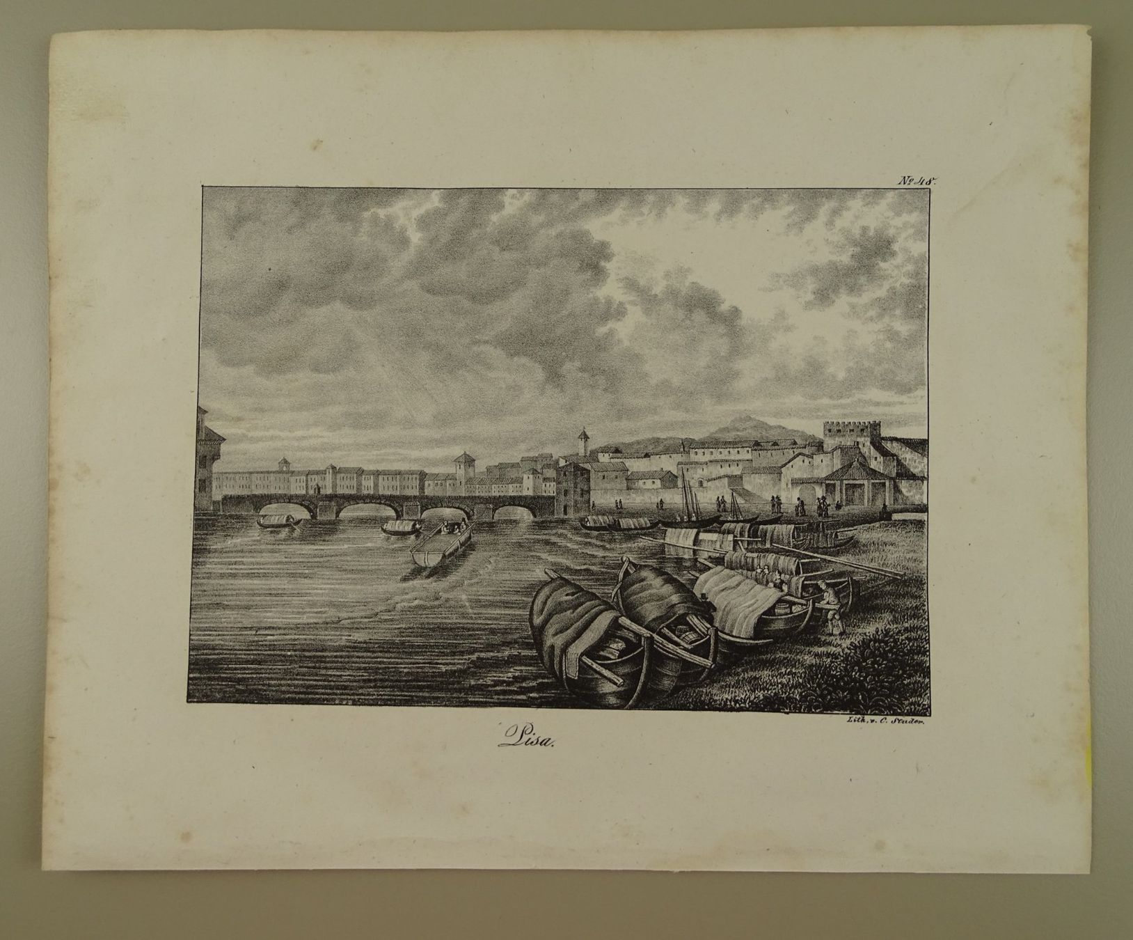 Incisioni: PISA, ITALIEN, LITHOGRAPHIE 1836 – Usato da Grüningen venduto da Kartensammler