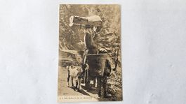 Ancienne carte postale, Scène de la vie Valaisanne