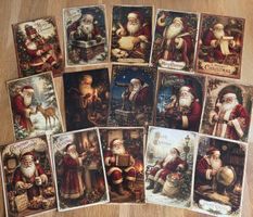 15 Neue Weihnachtskarten  Santa Claus diverse Motive Vintage