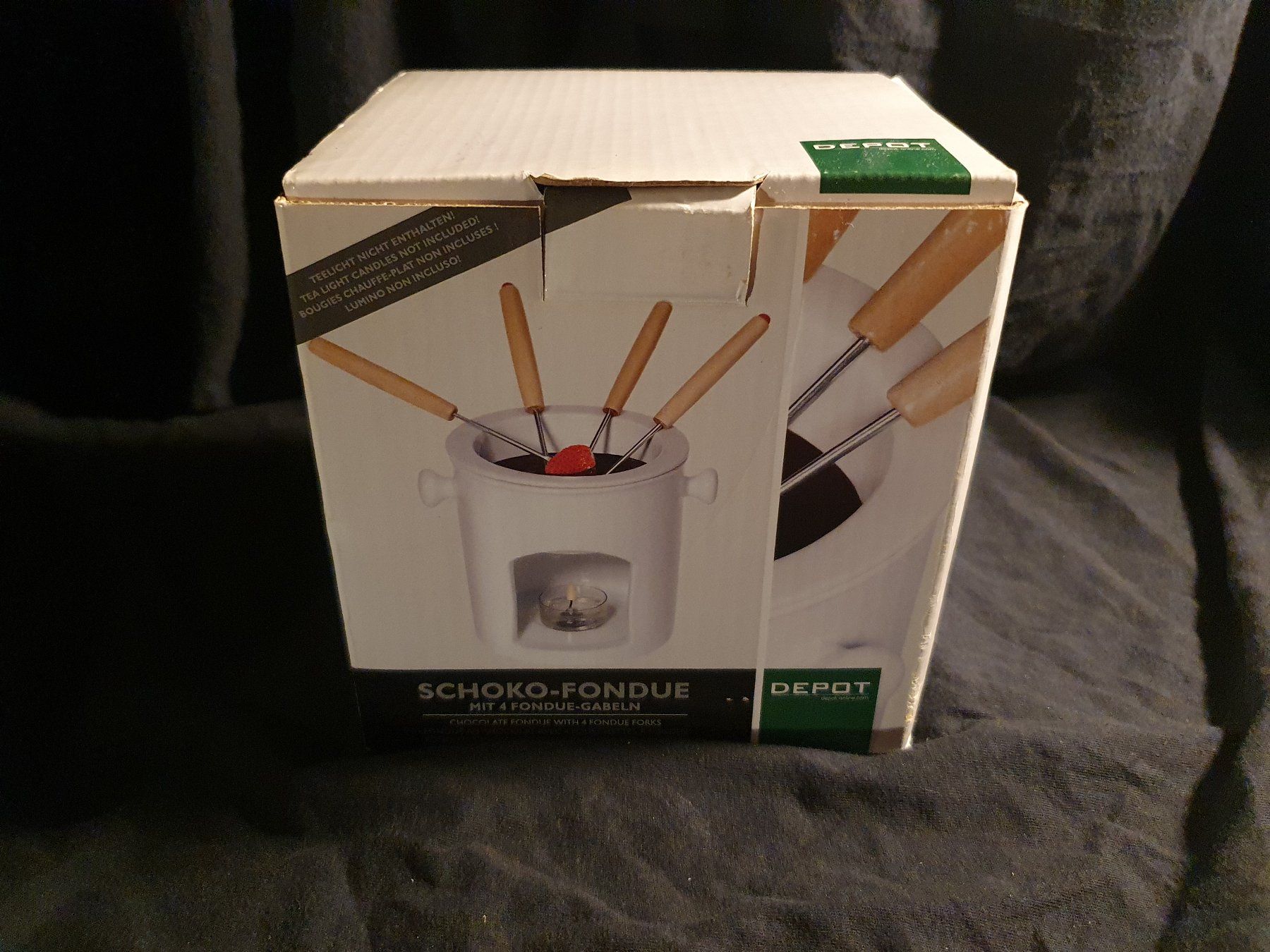 Geschirrsets: Neues Schoko-Fondue Set mit 4 Gabeln – Neu und originalverpackt aus Worb von FroLok