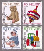 1986_J298-301_PRO JUVENTUTE_Kinderspielzeuge_Teddybär…_ET !