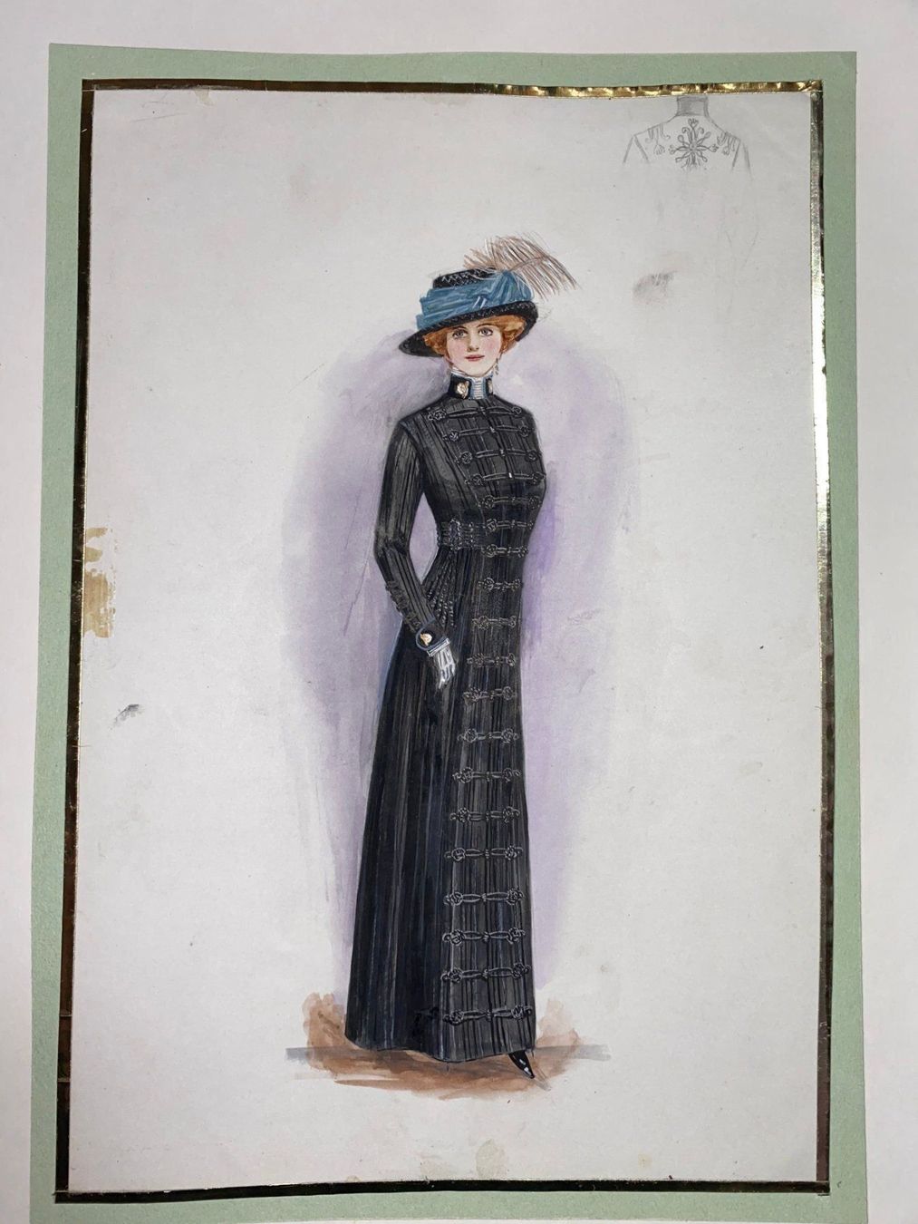 Gemälde: Aquarell Mode Original 1900 Jugendstil – Gebraucht aus Vaduz von Unikate-Markt 1