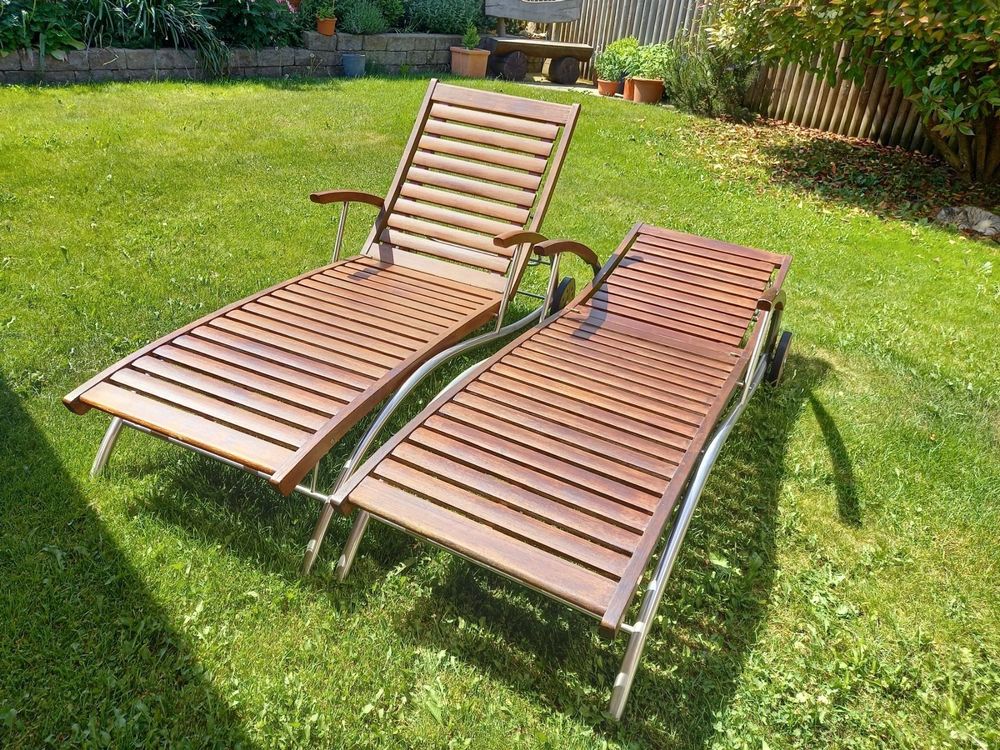 Garten Liegestühle aus Holz Kaufen auf Ricardo