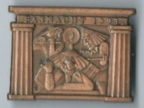 Basler Placchette & Badge: Fasnachtsplakette Basel, "Blaggedde" 1993 (Bronce) – Usato da Zürich venduto da t24_de