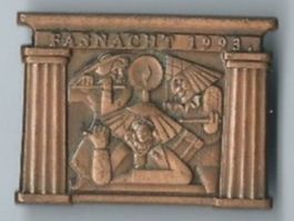 Fasnachtsplakette Basel, "Blaggedde" 1993 (Bronce)