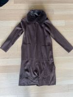  Mantel Cardigan mit Fellkragen, Grösse M, Braun