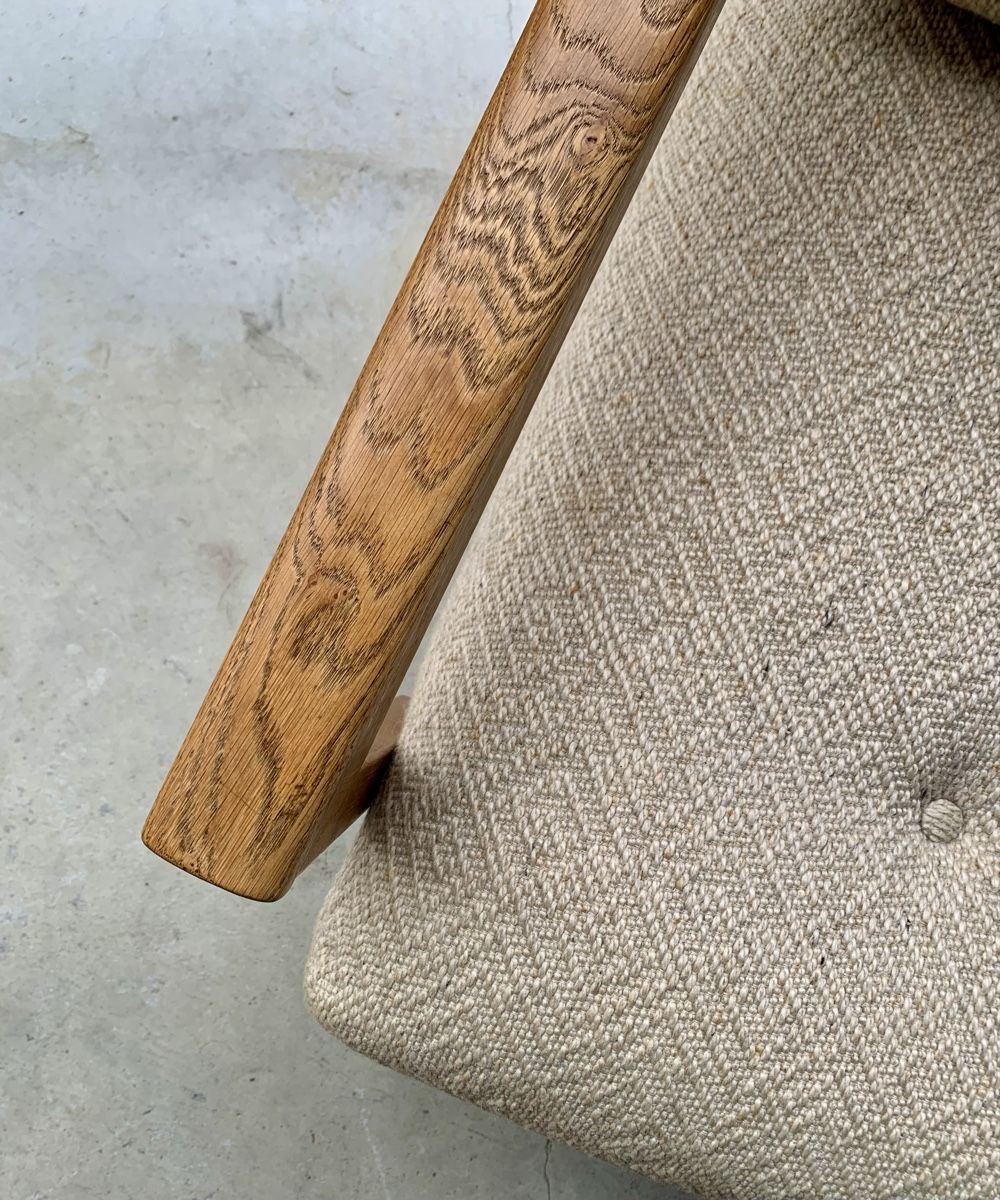 Divani: Brutalist Schlafsofa Eichenholz | Wollbezug 1960 – Usato da Fribourg venduto da GBT42 8