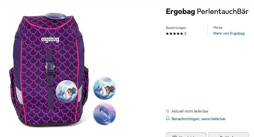 Borse & Zaini: Kindergartenrucksack ergobag mini PerlentauchBär – Usato da Solothurn venduto da f.e. 4