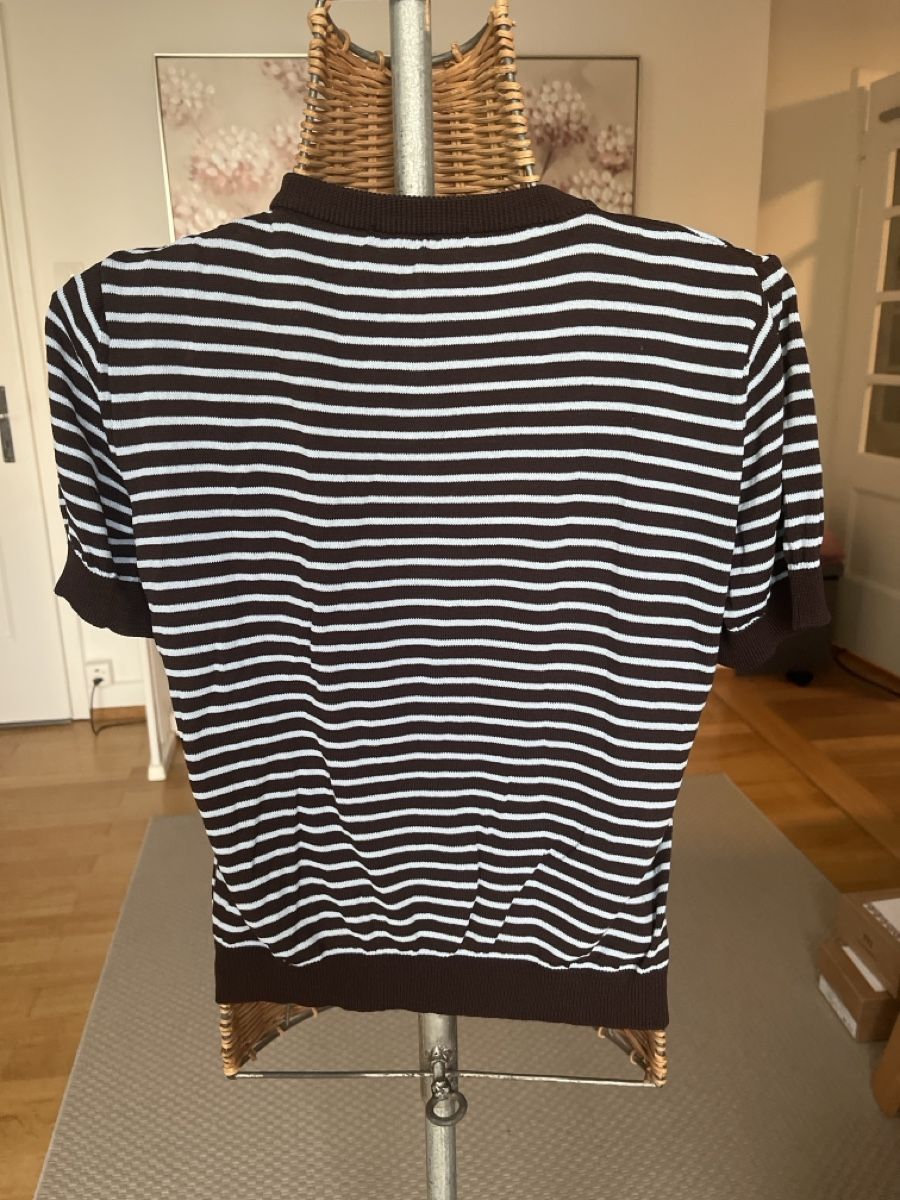 T-shirts: Strickshirt, made in Italy, braun/blau, S – D'occasion à Solothurn par Bobesch08 3