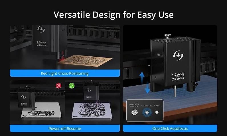 Atomstack Tutte le macchine: Atomstack Kraft Dual-Lasergravier 20W blaue Diode + 1,2W IR – Nuovo e nell'imballaggio originale da Malans GR venduto da BUYBEST-Schweiz 7