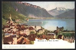 Montreux, Gesamtansicht mit Dent du Midi