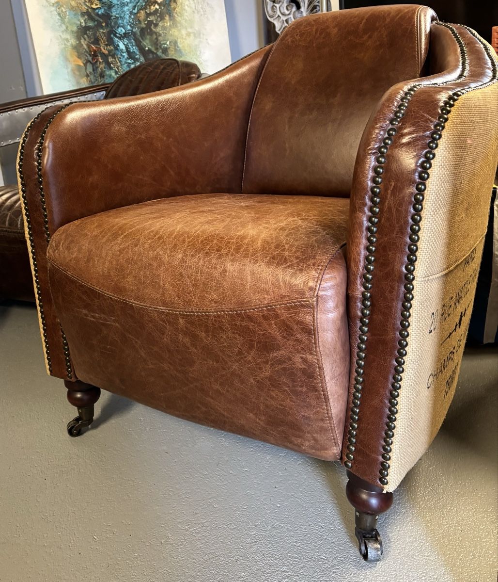 Maisons du monde Poltrone: Vintage Ledersessel mit Paris-Print! – Usato da Gurmels venduto da dan_ptl6