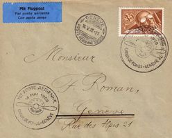 1928, Flugpostbrief, mit "Pilot" Nr. F6, und Sonderstempel.