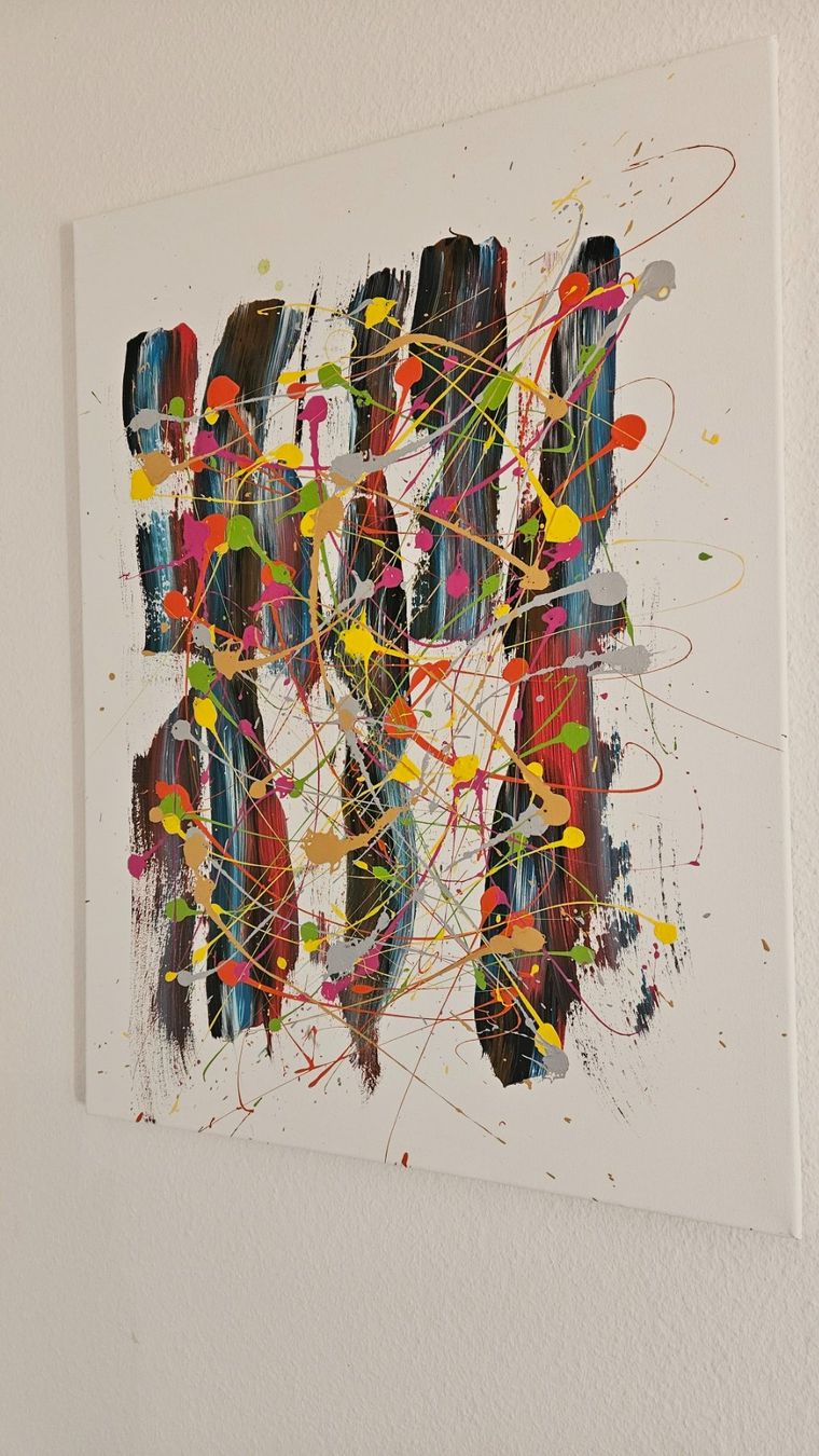 Gemälde: Tableau abstrait multicolore, œuvre unique d'été! – Neu (gemäss Beschreibung) aus Le Locle von fab_c9hh 1