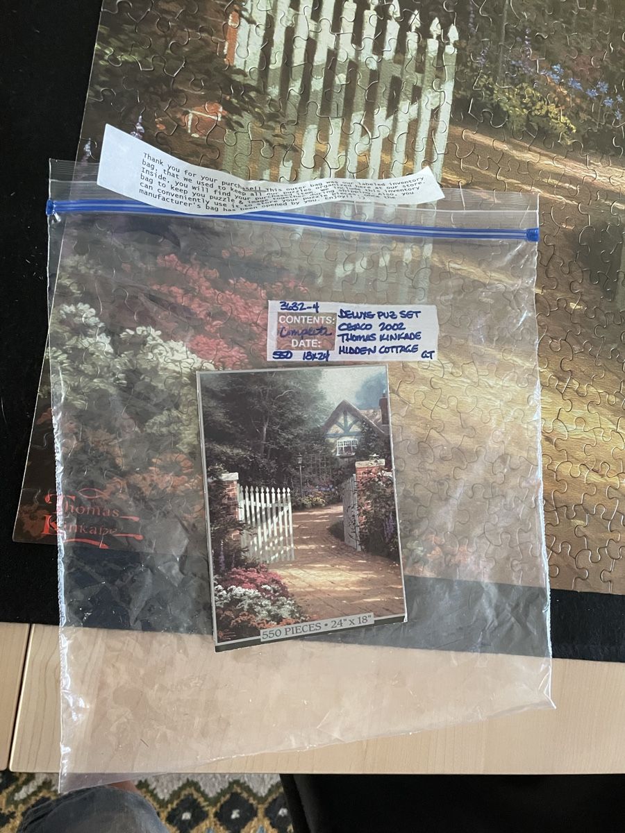 Puzzle: Thomas Kinkade Puzzle hidden cottage 550 Teile – Usato da Basel venduto da Barry27 1