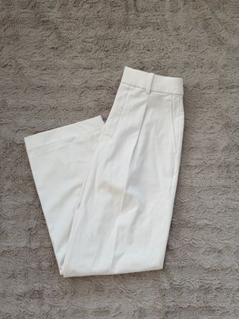 Uniqlo trousers white wide leg high waist size S new