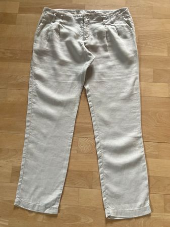 maddison Damen Hose, 100% Leinen in Gr. 38, Beige