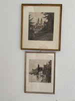 Original zwei alte Stiche mit Signatur