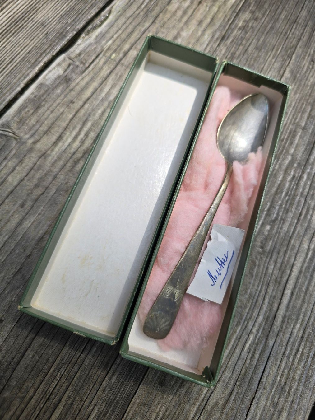 Löffel: Antiker Silberlöffel, Monogramm DT, in Schachtel – Gebraucht aus Romanshorn von Rachacha 5